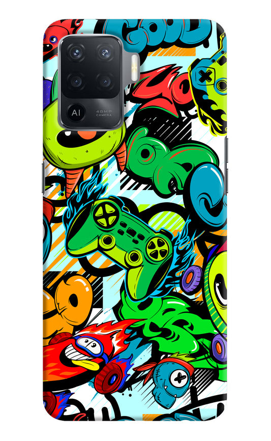Game Doodle Oppo F19 Pro Hard Case Back Cover by Casekaro