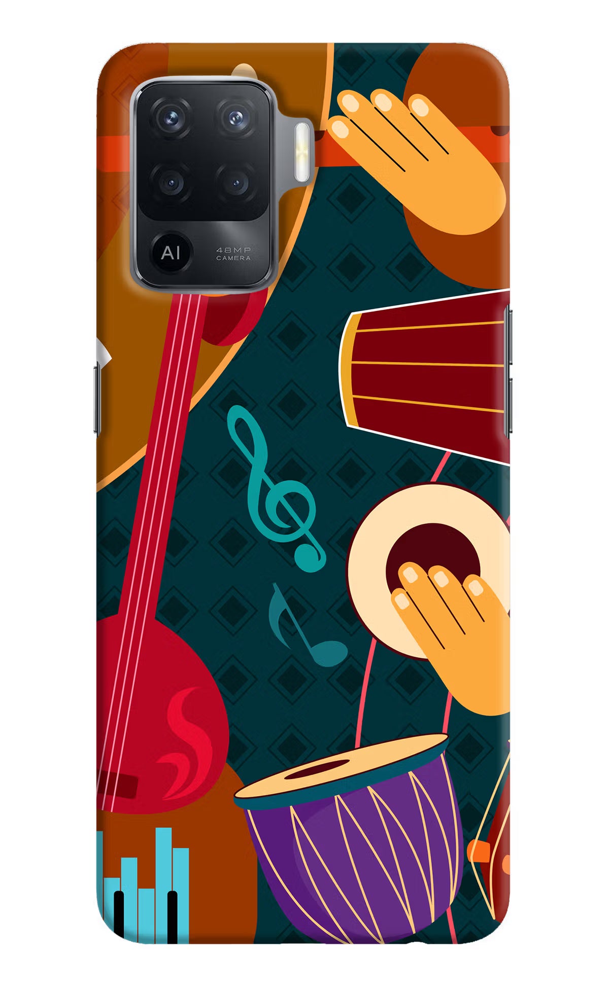 Music Instrument Oppo F19 Pro Hard Case Back Cover by Casekaro