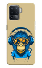 Monkey Headphone Oppo F19 Pro Hard Case Back Cover by Casekaro