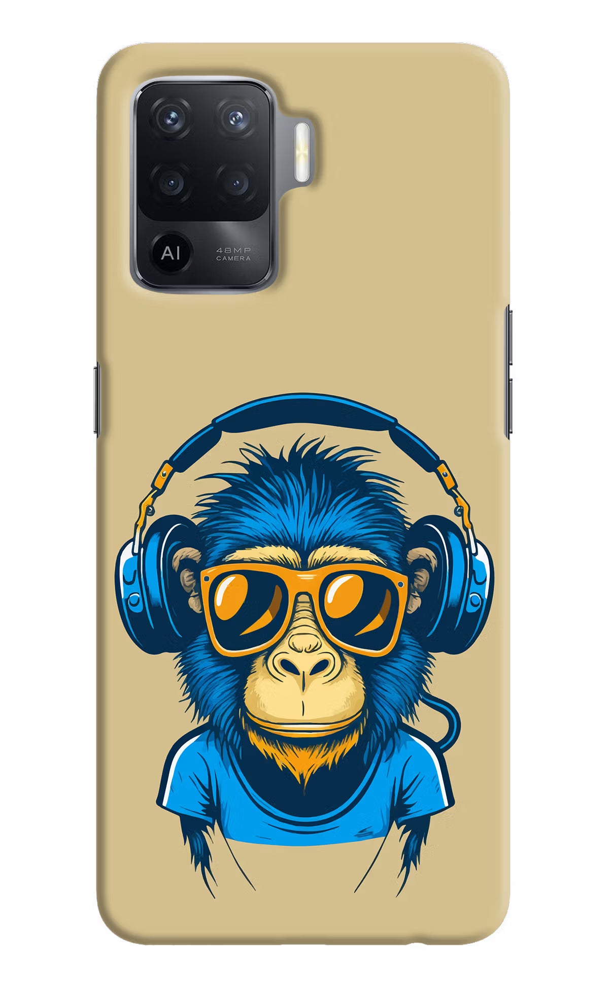 Monkey Headphone Oppo F19 Pro Hard Case Back Cover by Casekaro
