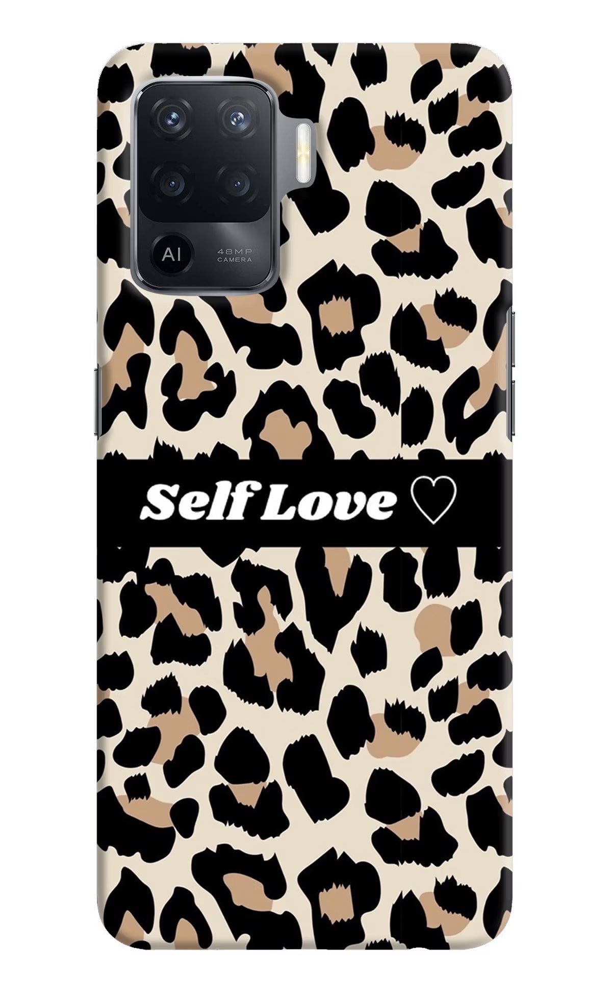 Leopard Print Self Love Oppo F19 Pro Hard Case Back Cover by Casekaro