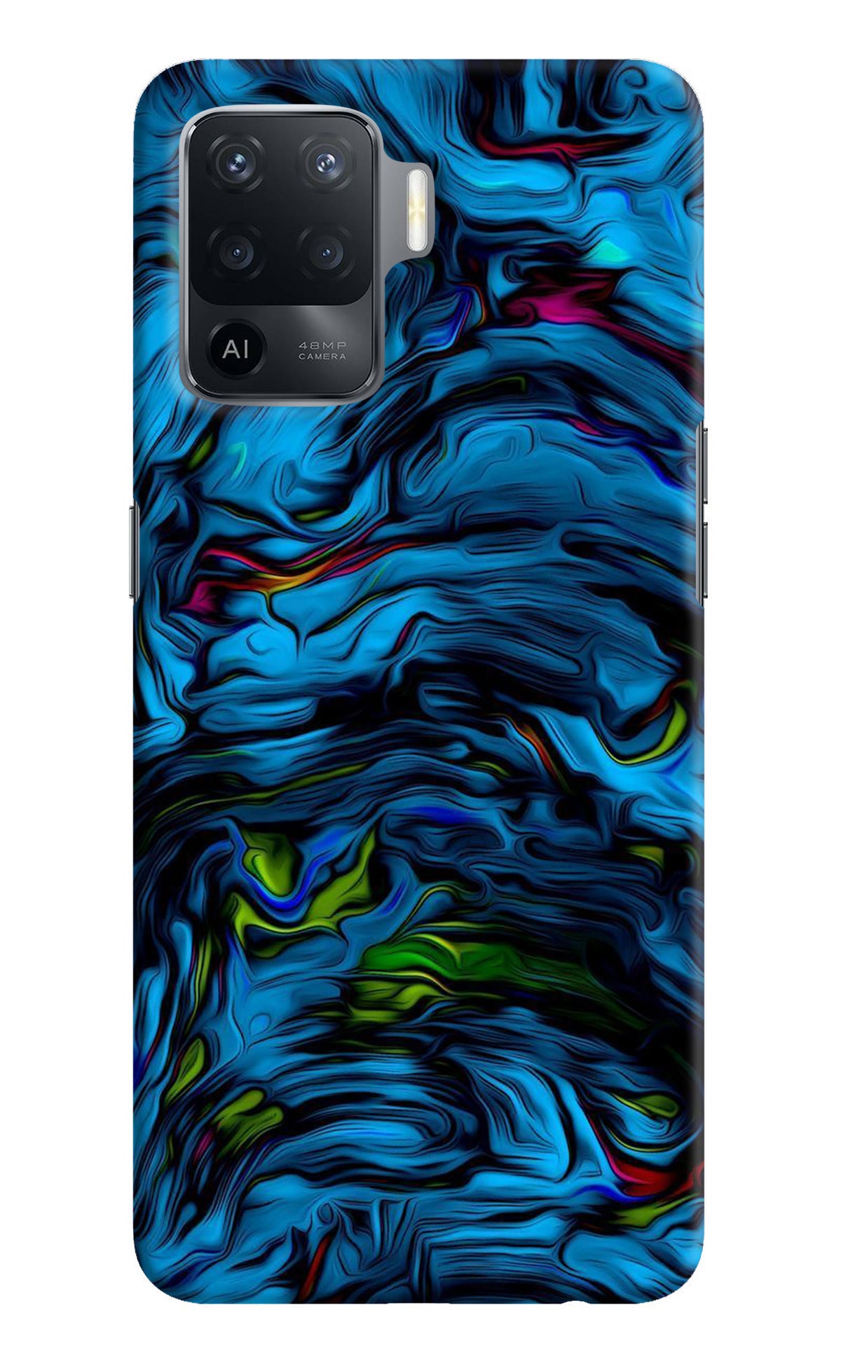 Dark Blue Abstract Oppo F19 Pro Back Cover