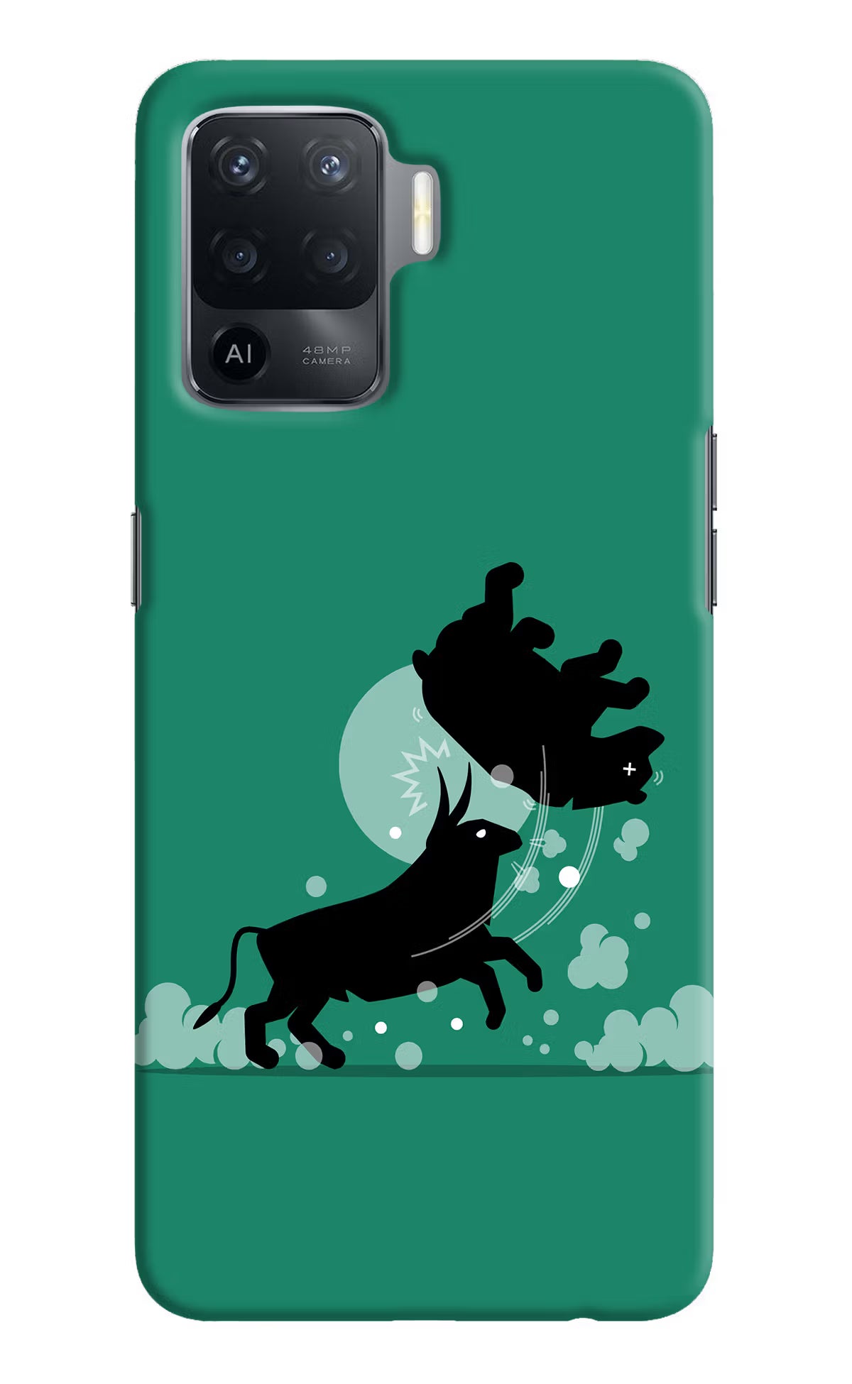 Bull Conqueror Oppo F19 Pro Hard Case Back Cover by Casekaro