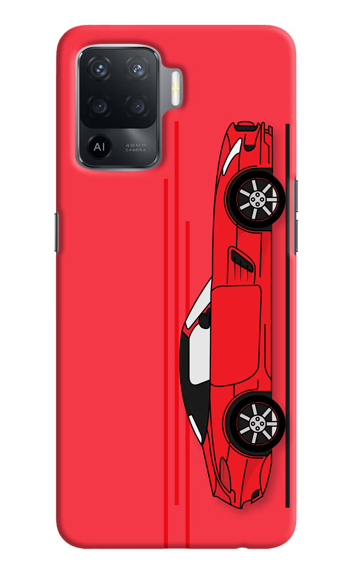 Red Velocity Oppo F19 Pro Hard Case Back Cover by Casekaro
