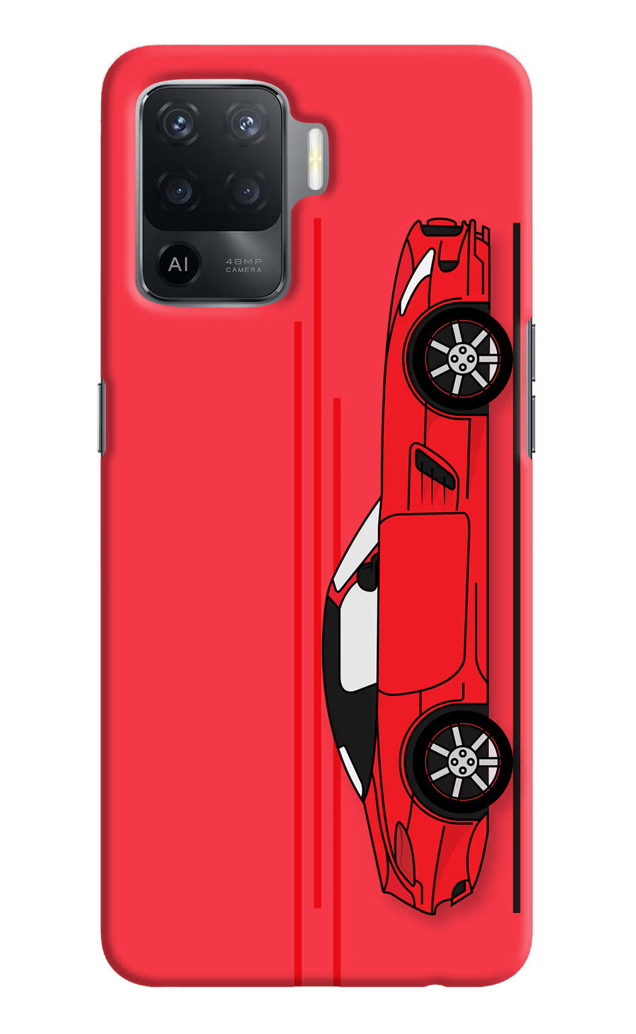 Red Velocity Oppo F19 Pro Back Cover, Hard case