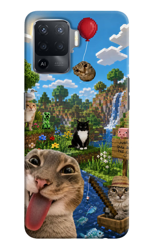 Minecraft Cat Chaos Oppo F19 Pro Hard Case Back Cover by Casekaro