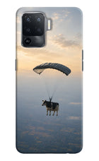 Skydiving Cow Oppo F19 Pro Hard Case Back Cover by Casekaro