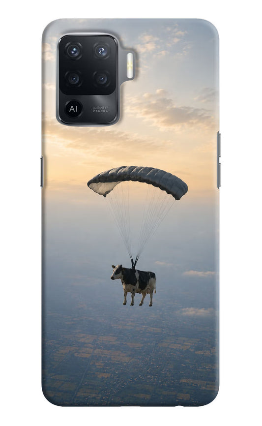 Skydiving Cow Oppo F19 Pro Hard Case Back Cover by Casekaro