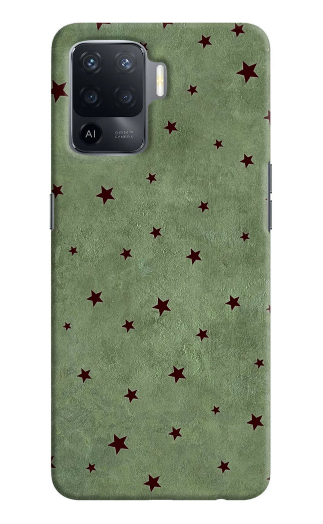 Green Stars Oppo F19 Pro Hard Case Back Cover by Casekaro