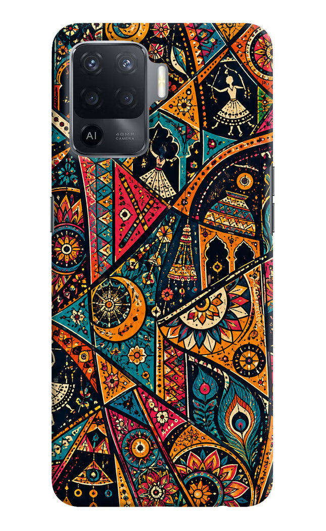 Folk Print Oppo F19 Pro Hard Case Back Cover by Casekaro