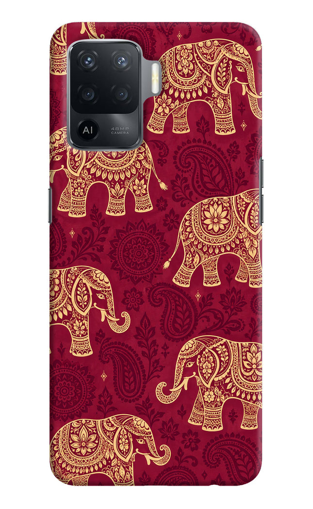 Maroon Elephant Oppo F19 Pro Hard Case Back Cover by Casekaro