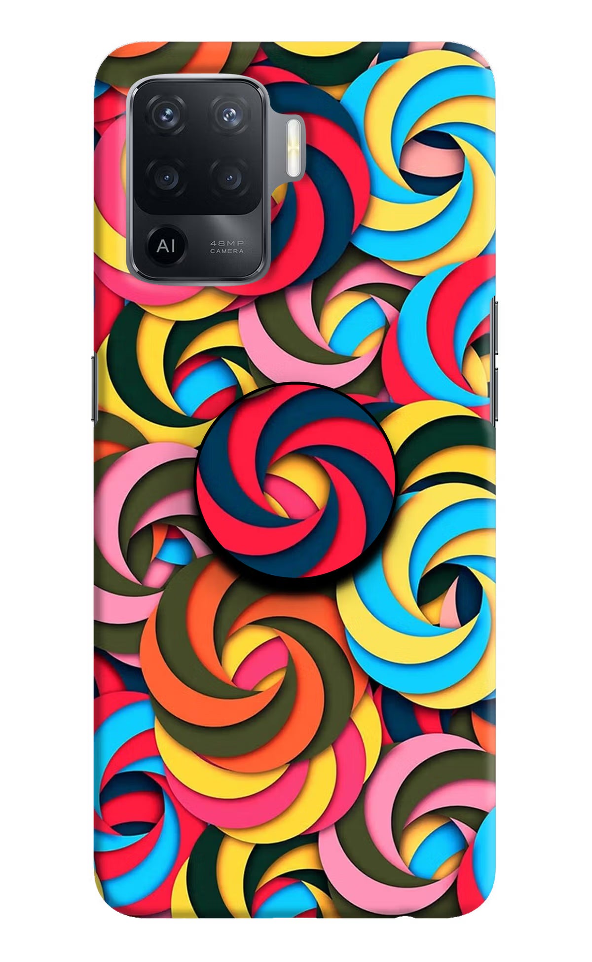 Spiral Pattern Oppo F19 Pro Pop Case by Casekaro