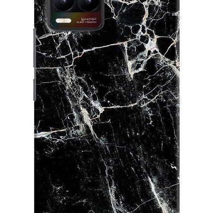 Black Marble Texture Realme 8/8 Pro (not 5G) Hard Case Back Cover by Casekaro