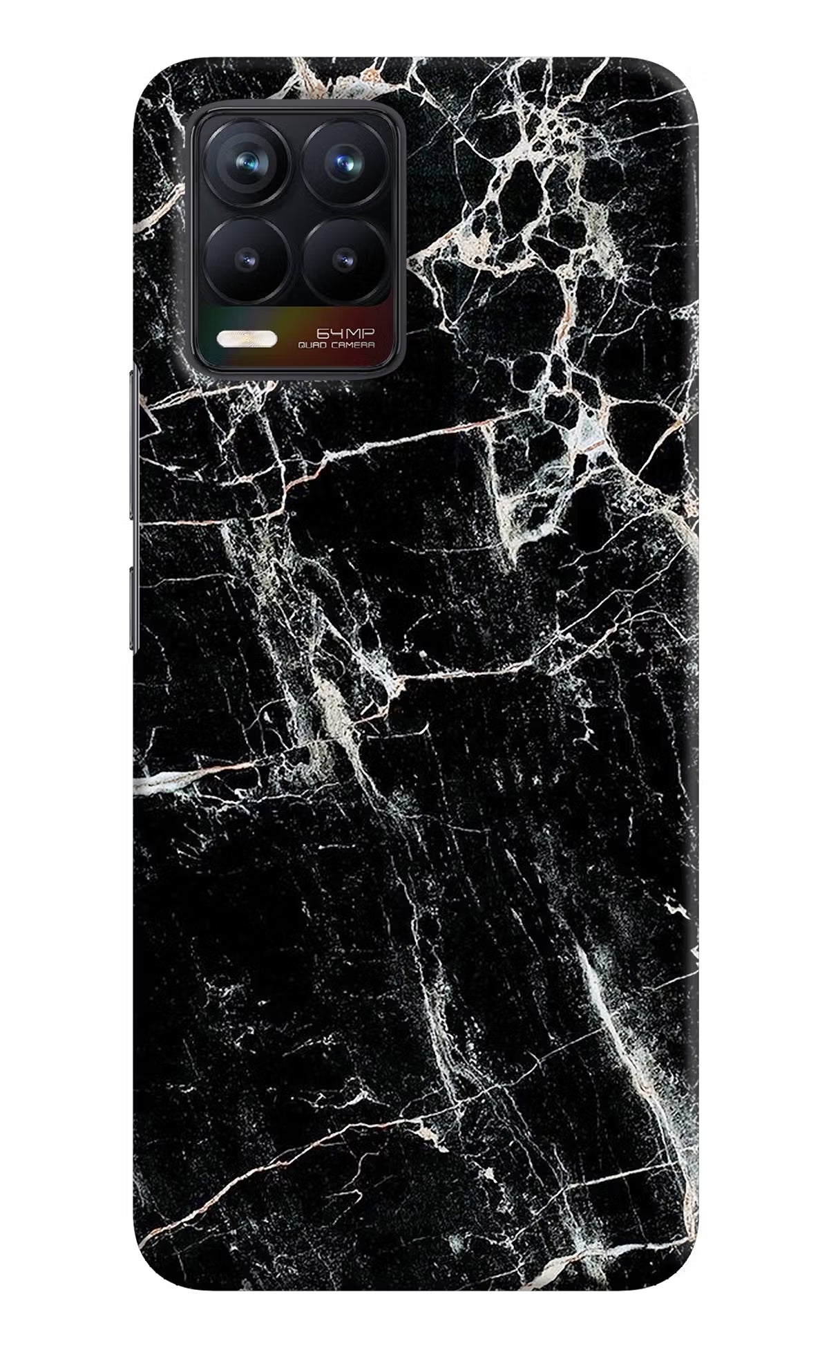 Black Marble Texture Realme 8/8 Pro (not 5G) Hard Case Back Cover by Casekaro