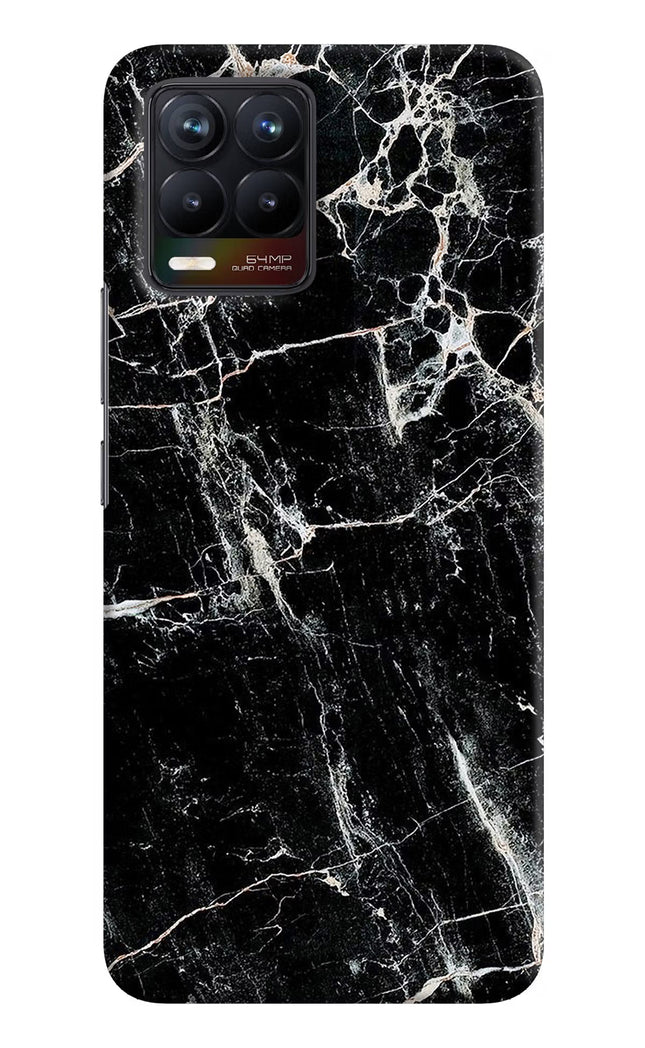 Black Marble Texture Realme 8/8 Pro (not 5G) Hard Case Back Cover by Casekaro