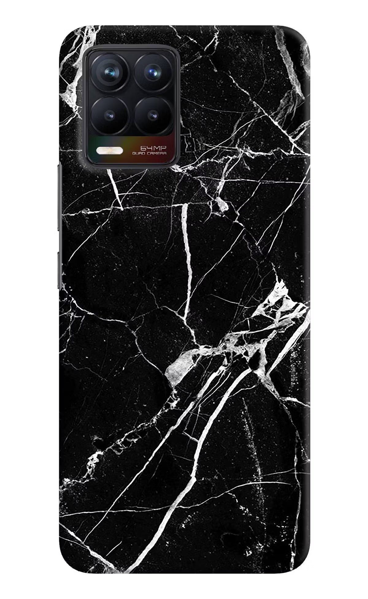 Black Marble Pattern Realme 8/8 Pro (not 5G) Hard Case Back Cover by Casekaro