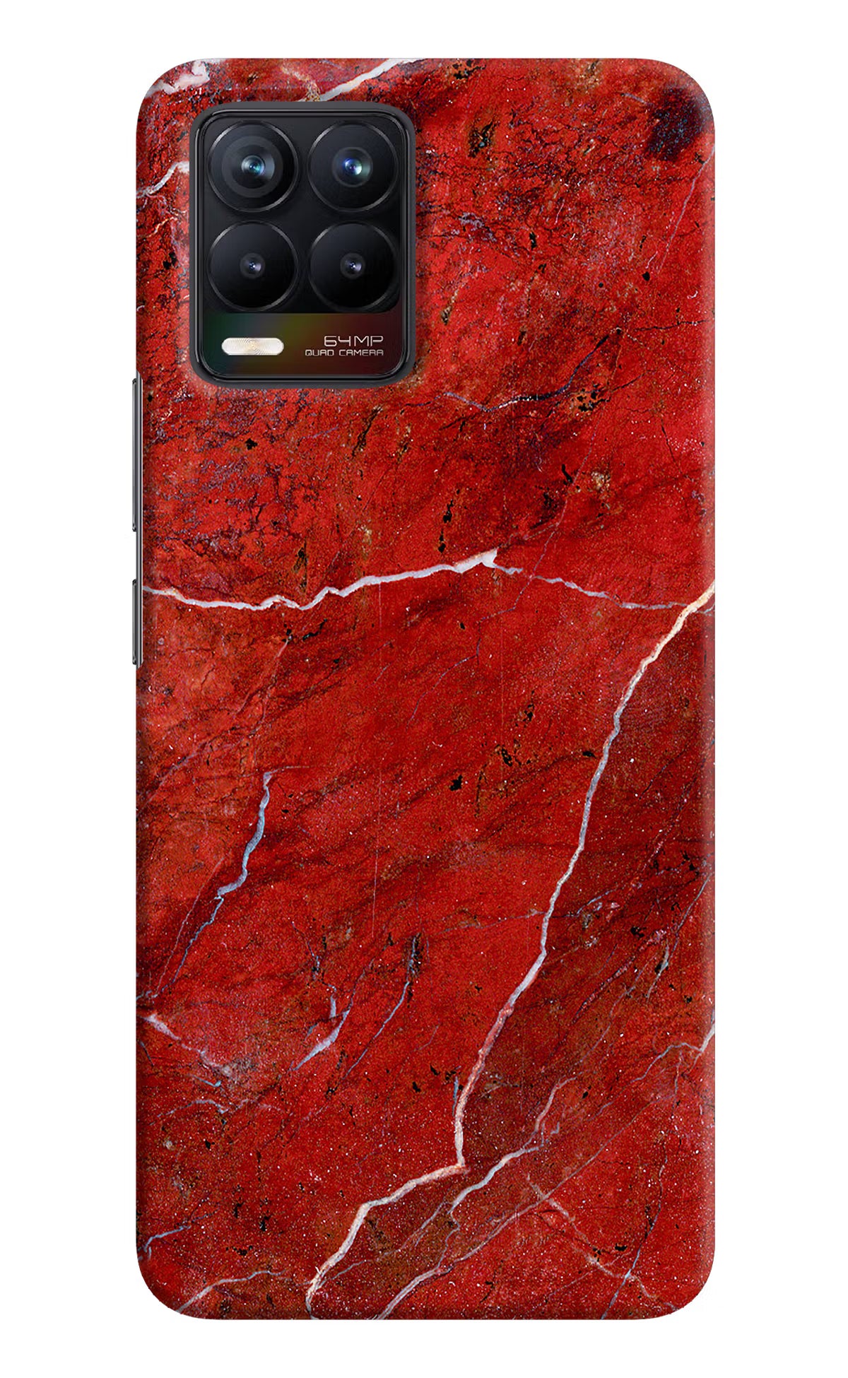 Red Marble Design Realme 8/8 Pro (not 5G) Hard Case Back Cover by Casekaro