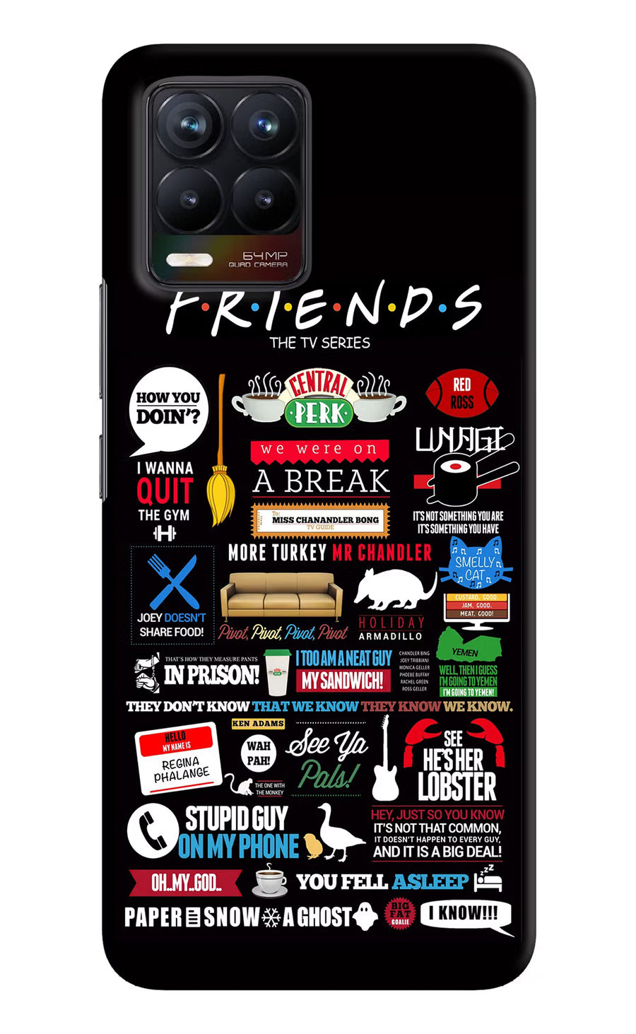 FRIENDS Realme 8/8 Pro (not 5G) Back Cover, Hard case