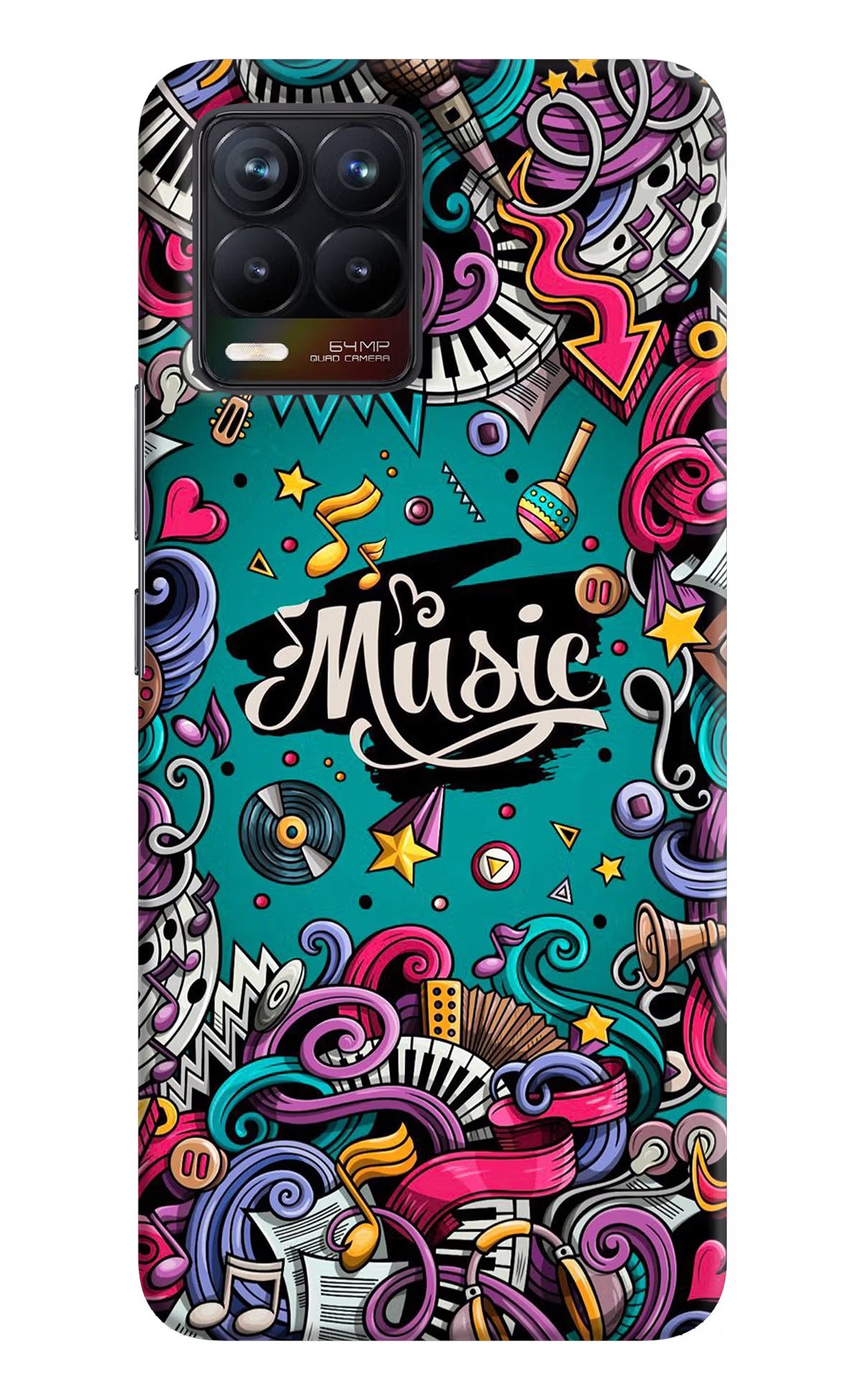 Music Graffiti Realme 8/8 Pro (not 5G) Hard Case Back Cover by Casekaro