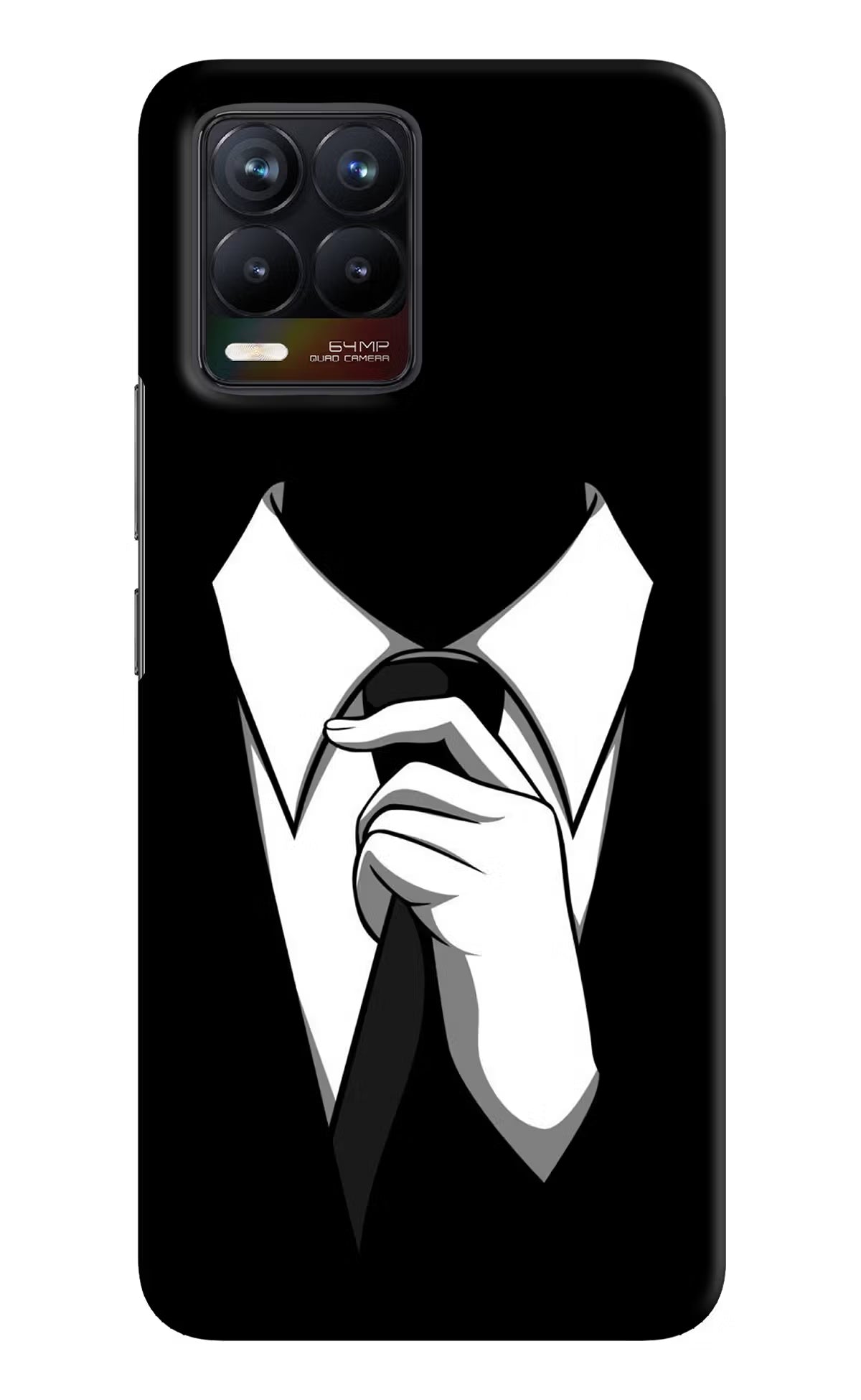 Black Tie Realme 8/8 Pro (not 5G) Hard Case Back Cover by Casekaro