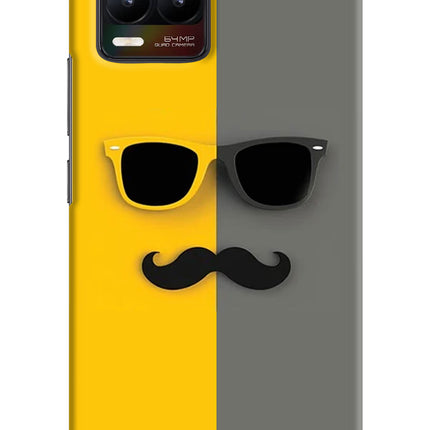 Sunglasses with Mustache Realme 8/8 Pro (not 5G) Hard Case Back Cover by Casekaro