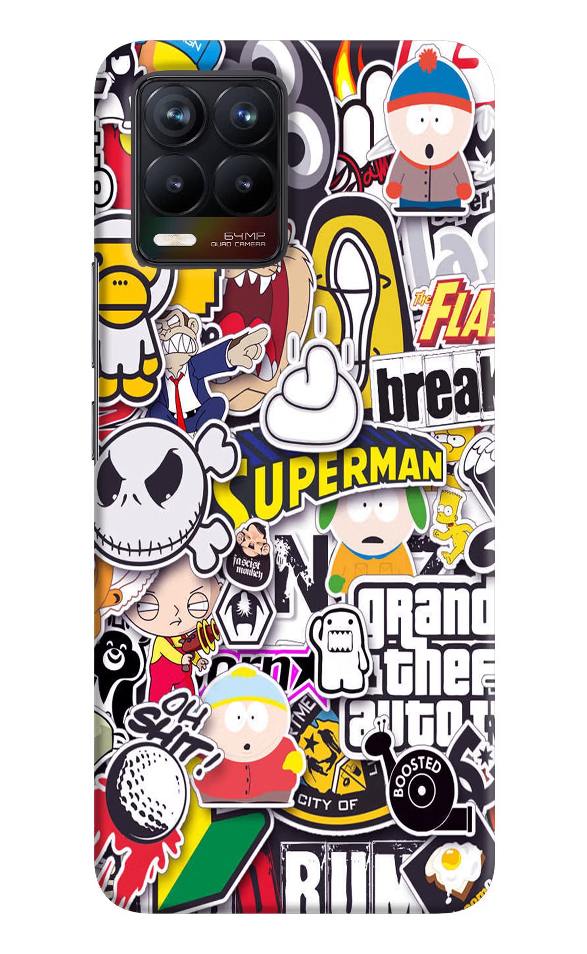 Sticker Bomb Realme 8/8 Pro (not 5G) Hard Case Back Cover by Casekaro