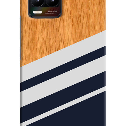 Blue and white wooden Realme 8/8 Pro (not 5G) Hard Case Back Cover by Casekaro