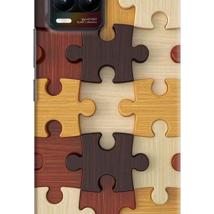 Wooden Puzzle Realme 8/8 Pro (not 5G) Hard Case Back Cover by Casekaro