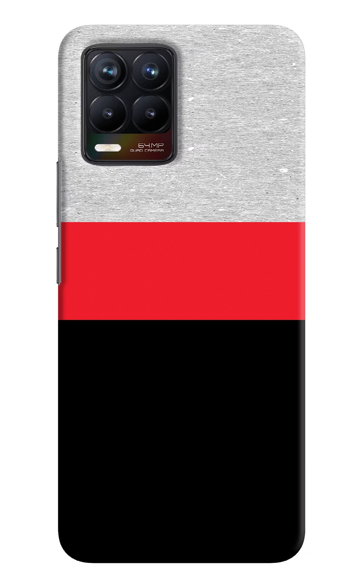 Tri Color Pattern Realme 8/8 Pro (not 5G) Hard Case Back Cover by Casekaro