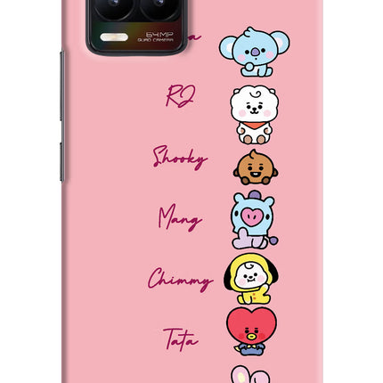 BTS names Realme 8/8 Pro (not 5G) Hard Case Back Cover by Casekaro