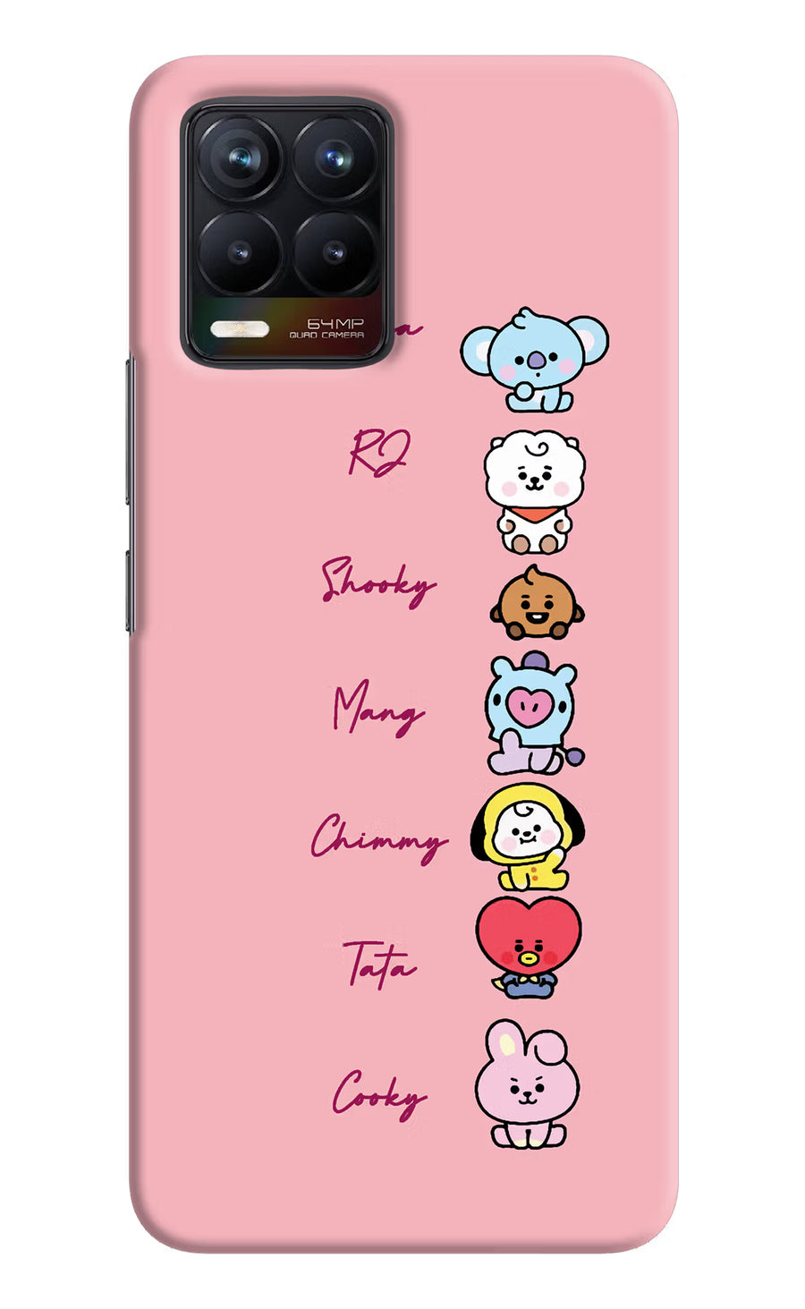 BTS names Realme 8/8 Pro (not 5G) Back Cover, Hard case