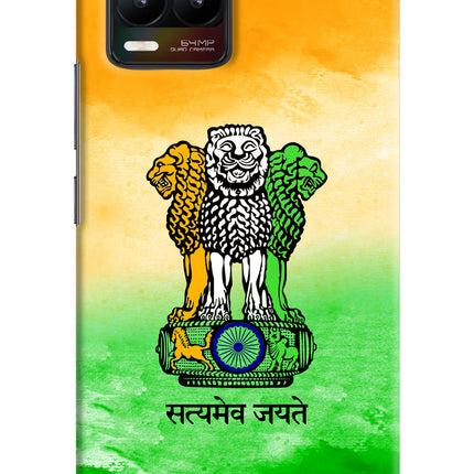 Satyamev Jayate Flag Realme 8/8 Pro (not 5G) Hard Case Back Cover by Casekaro