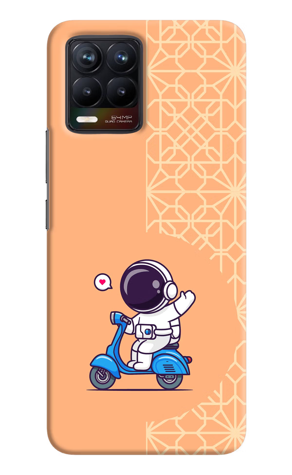 Cute Astronaut Riding Realme 8/8 Pro (not 5G) Hard Case Back Cover by Casekaro
