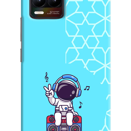 Cute Astronaut Chilling Realme 8/8 Pro (not 5G) Hard Case Back Cover by Casekaro