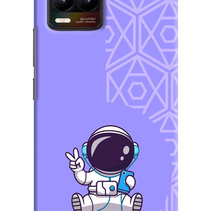 Cute Astronaut Chilling Realme 8/8 Pro (not 5G) Hard Case Back Cover by Casekaro