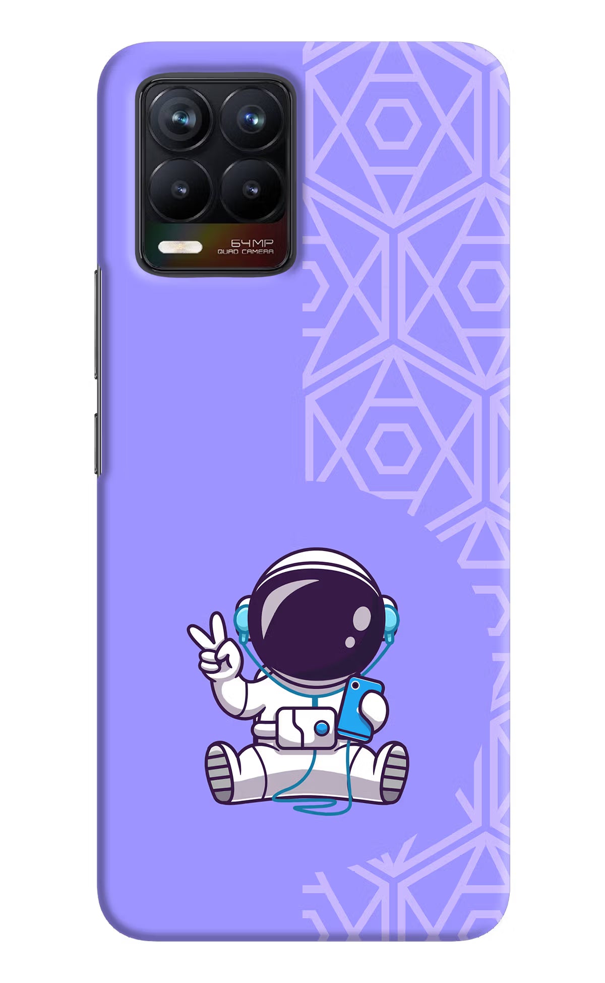 Cute Astronaut Chilling Realme 8/8 Pro (not 5G) Hard Case Back Cover by Casekaro