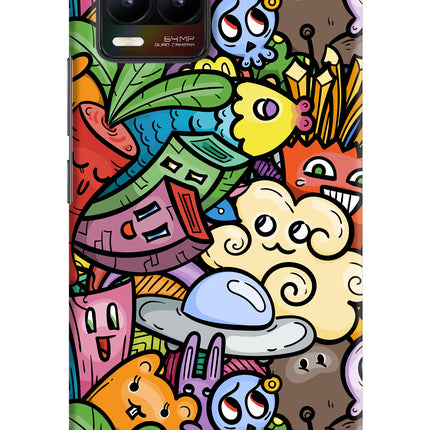 Veggie Doodle Realme 8/8 Pro (not 5G) Hard Case Back Cover by Casekaro