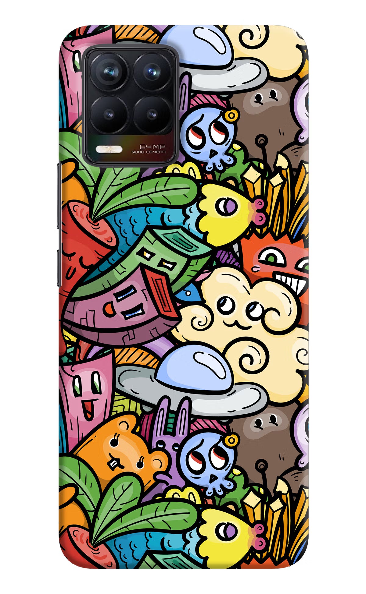 Veggie Doodle Realme 8/8 Pro (not 5G) Hard Case Back Cover by Casekaro