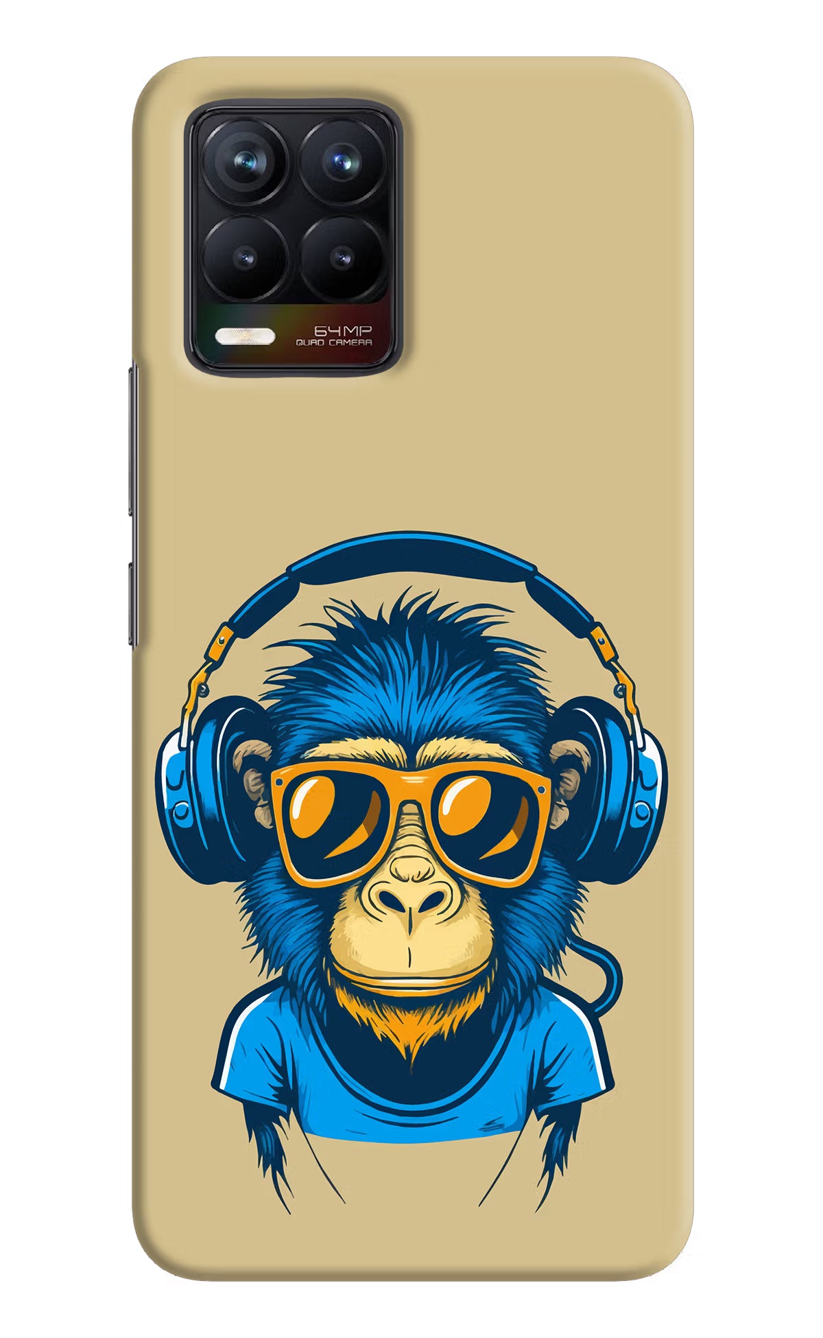 Monkey Headphone Realme 8/8 Pro (not 5G) Hard Case Back Cover by Casekaro