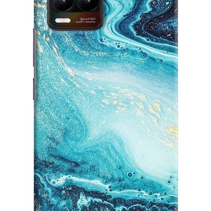 Blue Glitter Marble Realme 8/8 Pro (not 5G) Hard Case Back Cover by Casekaro