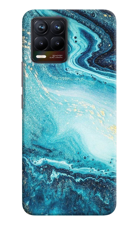 Blue Glitter Marble Realme 8/8 Pro (not 5G) Hard Case Back Cover by Casekaro