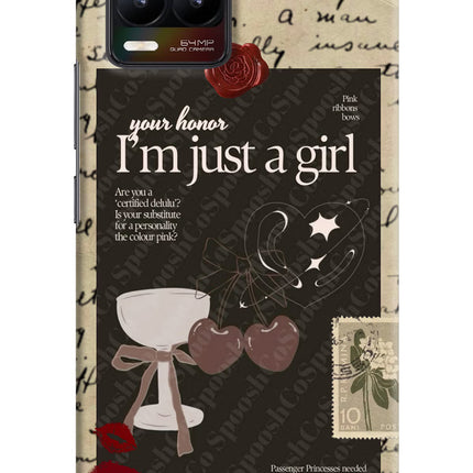 I am just a girl Realme 8/8 Pro (not 5G) Hard Case Back Cover by Casekaro