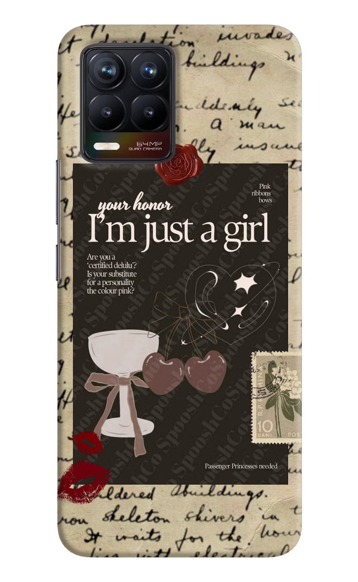 I am just a girl Realme 8/8 Pro (not 5G) Hard Case Back Cover by Casekaro