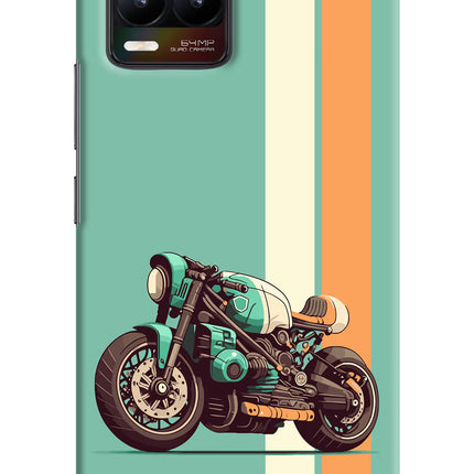 Striped Moto Drift Realme 8/8 Pro (not 5G) Hard Case Back Cover by Casekaro
