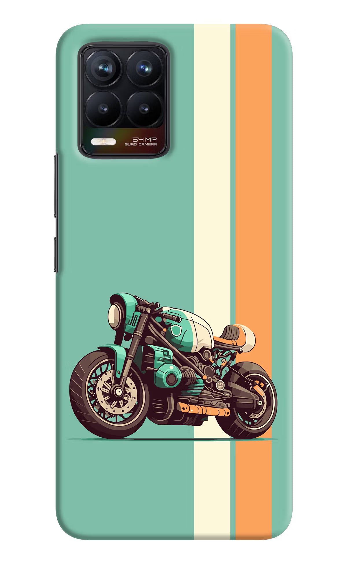 Striped Moto Drift Realme 8/8 Pro (not 5G) Hard Case Back Cover by Casekaro