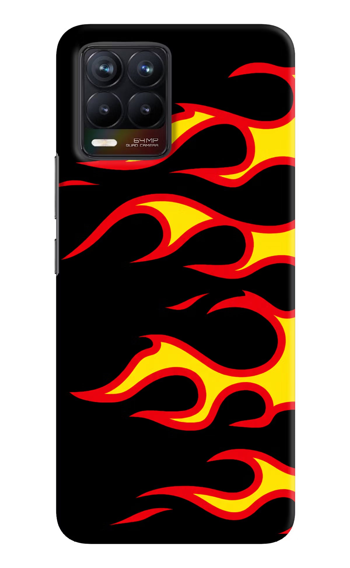 Side Sweep Flames Realme 8/8 Pro (not 5G) Hard Case Back Cover by Casekaro