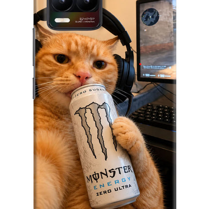 Gamer Cat Energy Realme 8/8 Pro (not 5G) Hard Case Back Cover by Casekaro