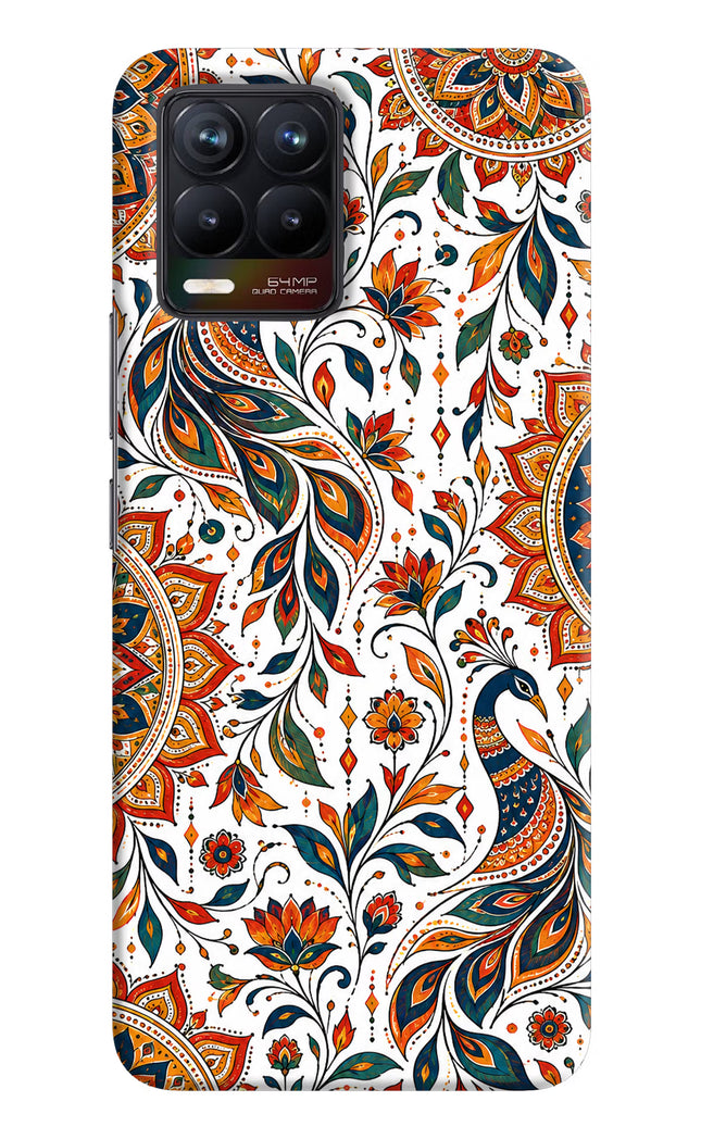 White Mayura Realme 8/8 Pro (not 5G) Hard Case Back Cover by Casekaro
