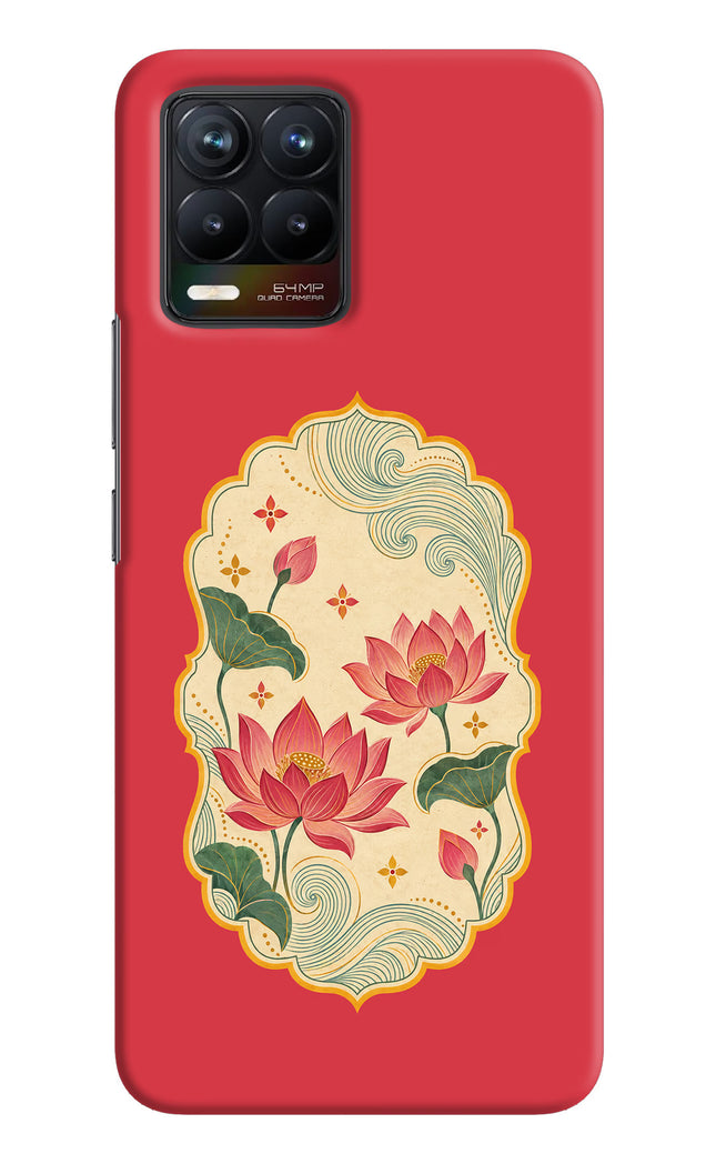 Pink Lotus Realme 8/8 Pro (not 5G) Hard Case Back Cover by Casekaro