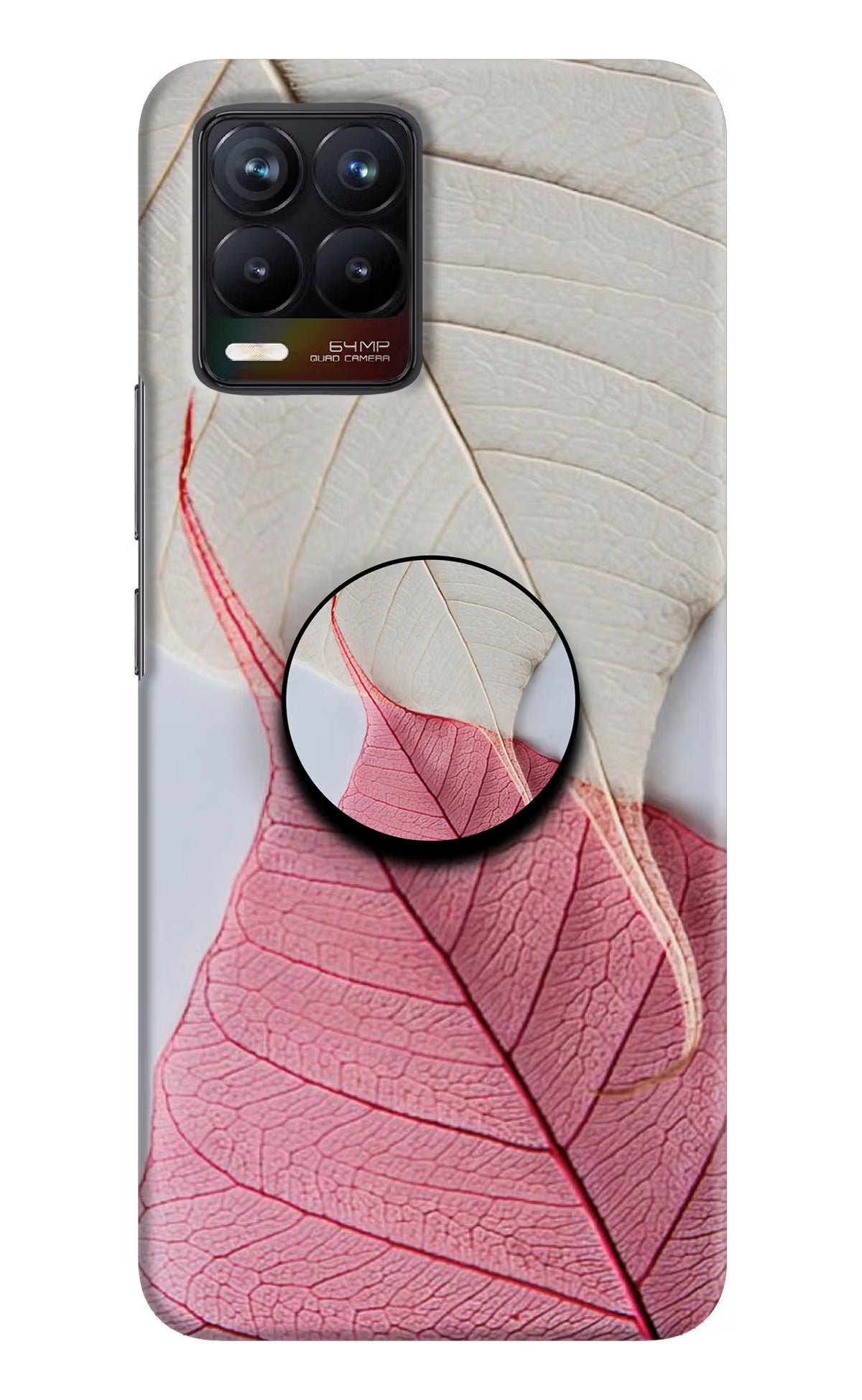 White Pink Leaf Realme 8/8 Pro (not 5G) Pop Case by Casekaro
